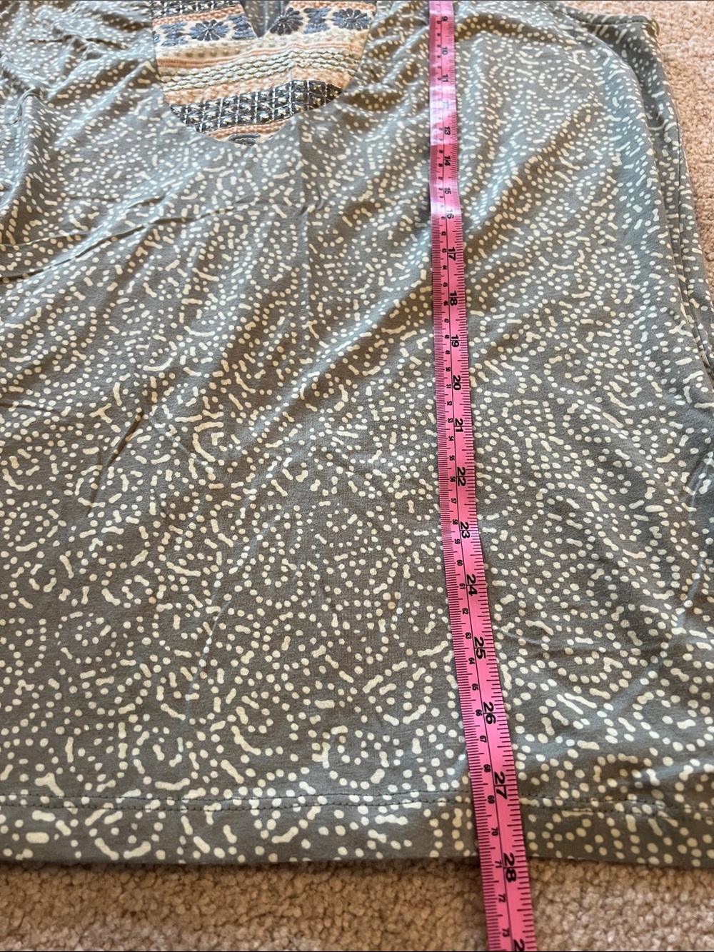 Anthropologie Green and Peach Tank with Embroidered Yoke - Picture 7 of 7
